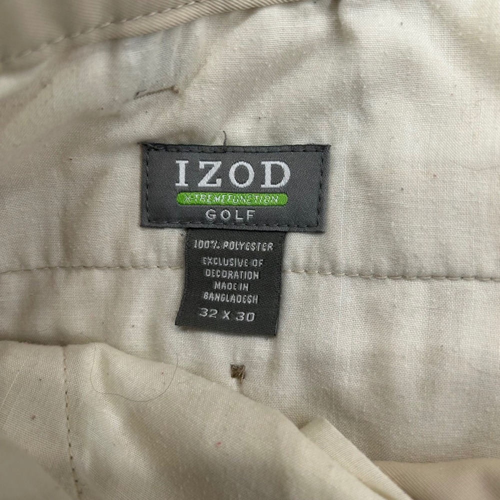 IZOD Golf Pants Mens 32x29 Beige Flat Front‎ Xtreme Function Stretch Classic Fit - Picture 4 of 6